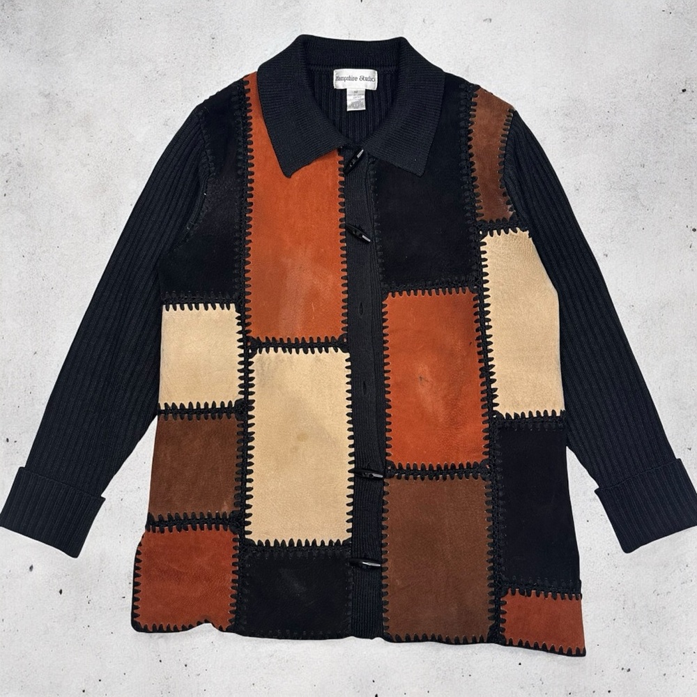 Vintage Hampshire Studio Suede Patchwork Jacket – Genuine Leather